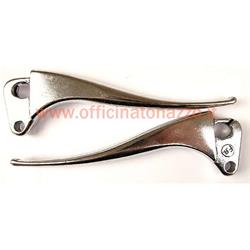 Couple clutch brake levers in pointed aluminum for Vespa 50 - 90 - Spring - VNB - VNA - VBB (with front cutting)