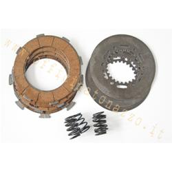 Clutch discs 4 with intermediate cork discs and springs 7 for Vespa Rally - SS180 - GS160 - T5 - PX 200