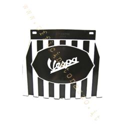 Guardabarros (escrito con "Vespa" en blanco) en el modelo de goma "Europa" blanco y negro