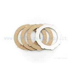 Clutch 4 cork discs Feodo with intermediate discs, for 8 springs for Vespa Px Millenium - What