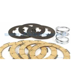 Clutch discs 4 Carbon Ferodo with intermediate discs and reinforced spring for Vespa 50 - ET3 - PK S / XL