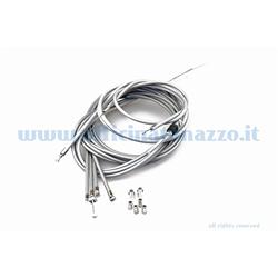 Cable Kit / gray conduits with internal self-lubricating sheath with front brake adjuster for Vespa PX Arcobaleno