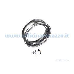 Circle in 2.50x10 tubeless alloy channel "black and silver for Vespa Cosa and adaptable to Vespa PX (valve and including nuts)