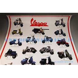 Posters Vespa models from 1945 to 1979 measures 70 x 100 cm