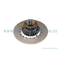 Pinion 21 meshes with primary DRT Z Z 64 Polini (ratio 3.05) straight teeth for clutch springs 7 Vespa