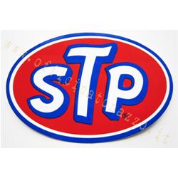 "STP" de la etiqueta engomada, óvalo, 9.5x6.5 cm