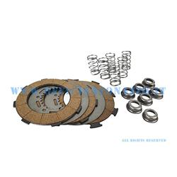 Clutch Pinasco 3 cork discs with intermediate discs, springs and 6 drilled shorts for Vespa PX 125 - 150 - VNB - GT