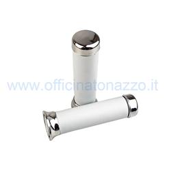 Couple knobs Ø 24mm gray and chrome for Vespa PX Millenium