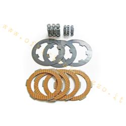 Clutch discs 4 carbon Newfren with intermediate discs 12 and springs for Vespa PK XL - HP