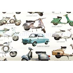 Posters Vespa with various models, measuring 70x100 (610103M)