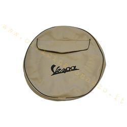 cubierta de la rueda de repuesto marfil escrita Vespa y de bolsillo para maletines círculo de 8 "