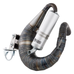 Racing Exhaust EGIG Performance for Vespa 90/R/SS /100/125/PV/ET3 steel, unpainted, aluminium silencer, left hand, stud outlet: 54-60mm, TUNING RACE - for professionals