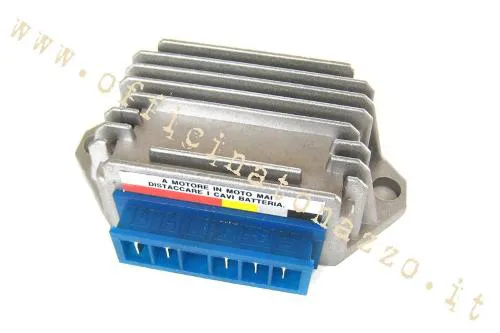 Regolatore raddrizzatore BCR 12V 16A, MPN 404070650, compatibile con Vespa PX con avviamento elettrico, FL2 ed ET2. Rif. Piaggio 291931.