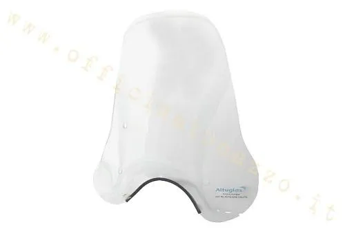 Miniparabrezza Cuppini Raider grande 49 x 44,5 cm per Vespa PX, PE, Rally e TS. Attacchi dedicati non inclusi e venduti separatamente.
