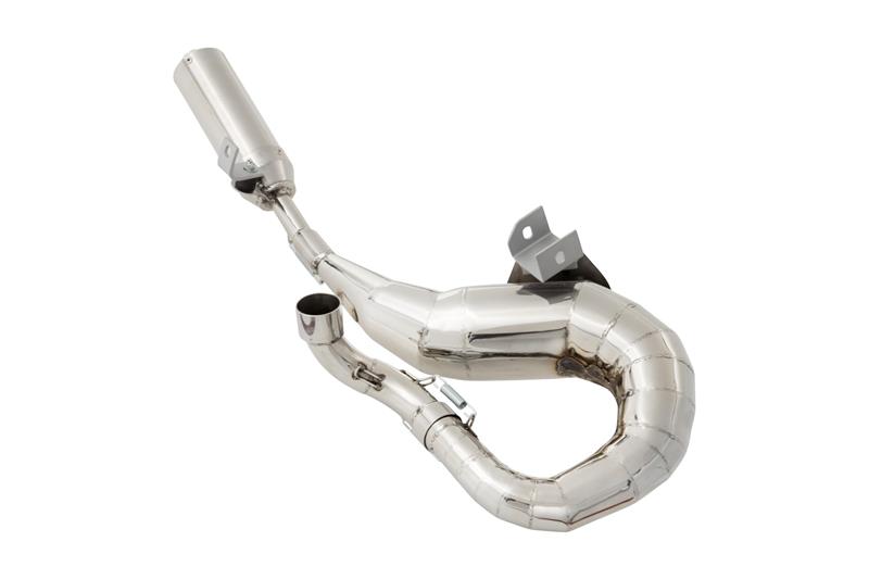 Racing exhaust RZ Mark One for Vespa 200 polished stainless steel