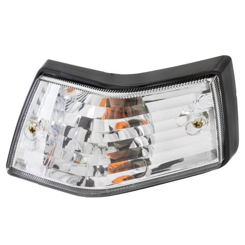 Indicator LML rear right, EVOLUZIONE,  for LML Star 200 4T/Star Deluxe/II 125 CVT, also for Vespa PX80-200/PE/Lusso/'98/MY /'11/T5/LML Star, transparent,  incl. bulbs,  with e-pass, black casing  Grade C - low-priced repairs