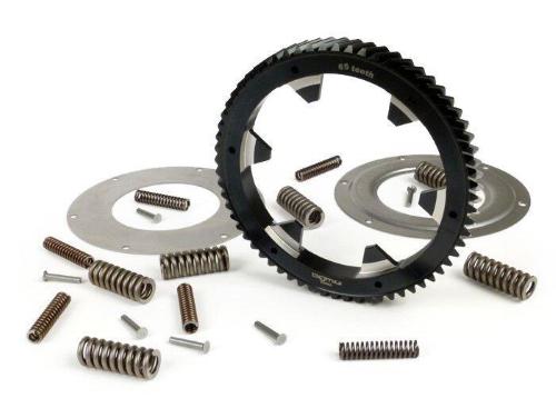 Ingranaggio elastico BGM PRO da 65 denti elicoidali per Vespa PX200 e Rally200, fornito con kit di revisione rinforzato della primaria.