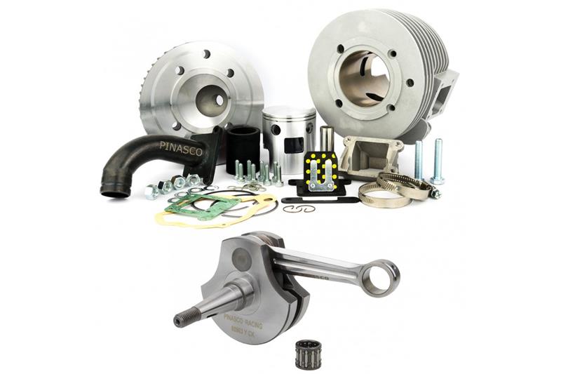 Kit Cilindro Vespa "Faro Basso" Pinasco, 160cc completo con cigüeñal (26031001-25080903) para Vespa 125 VM / VN / ACMA / 150