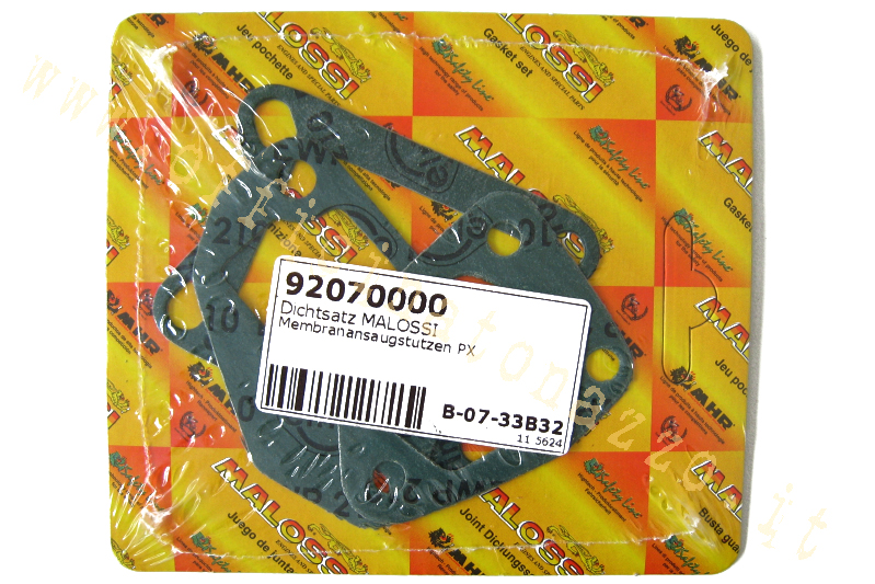 Series of Malossi reed valve manifold gaskets for Vespa PX