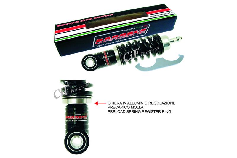 Ammortizzatore anteriore CARBONE HI TECH NERO regolabile per Vespa 50 - ET3 - Primavera - PK50S