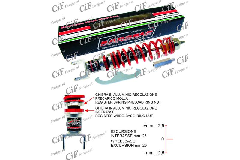 Stoßdämpfer CARBONE Sportfront für Vespa PX - PE