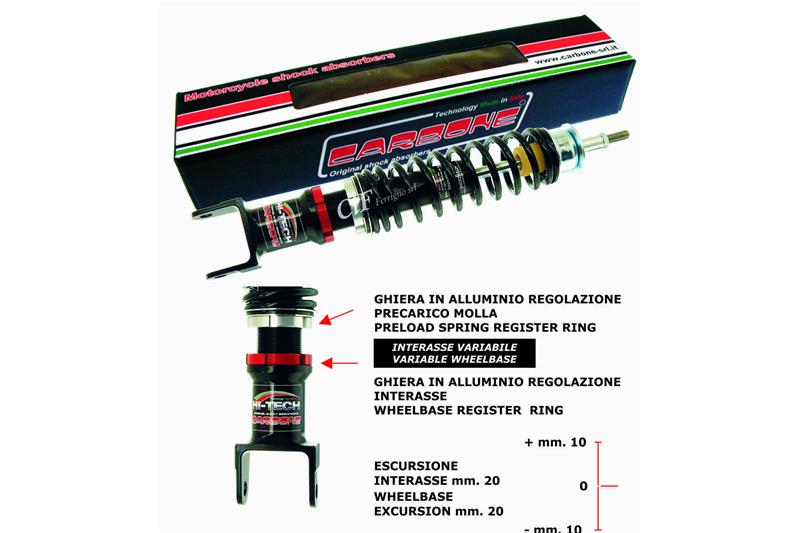 Ammortizzatore posteriore CARBONE HI TECH NERO  per Vespa PK