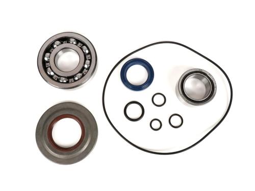 Kit BGM Original BGM1109 per albero motore Vespa PX: cuscinetti 25x62x12 e 25x38x15 mm, paraoli Corteco e O-ring.