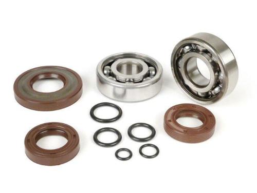 Kit cuscinetti e paraoli per albero motore -BGM ORIGINAL- Vespa V50, PV125, ET3, PK50, PK80, PK125 - 1x 6303 + 1x 6204 - incl. O-ring