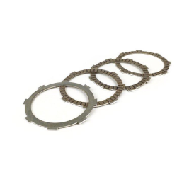 Kit dischi guarniti frizione -BGM PRO SPORT- tipo Honda CR80 adatto per cestello di accoppiamento standard da Vespa Cosa2/FL (1992-), PX (1995-), Superstrong, Scooter & Service, MMW, Ultrastrong - 4 dischi