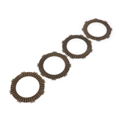 Quattro dischi guarniti BGM PRO TOURING Alu BGM8084CRT tipo Honda CR80, stretti 14 mm, per frizioni Vespa Cosa2/FL e cestelli compatibili.