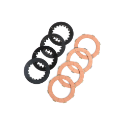 Kit dischi guarniti frizione incl. dischi in acciaio -BGM ORIGINAL Vespa Cosa2- adatto per cestello di accoppiamento standard da Vespa Cosa2/FL (1992-), PX (1995-), Superstrong, Scooter & Service, MMW, Ultrastrong - 4 dischi