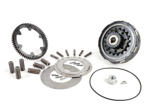 Kit frizione incl. coppia trasmissione primaria 23 63 -BGM Pro Superstrong 2.0 CR80 Ultralube, tipo Cosa2/FL- ingranaggio elastico BGM Pro 62 denti (diritti)- Vespa PX80, PX125, PX150, PX200, Cosa, T5, Sprint150 Veloce, Rally, GTR, TS125, Super150 (VBC) -