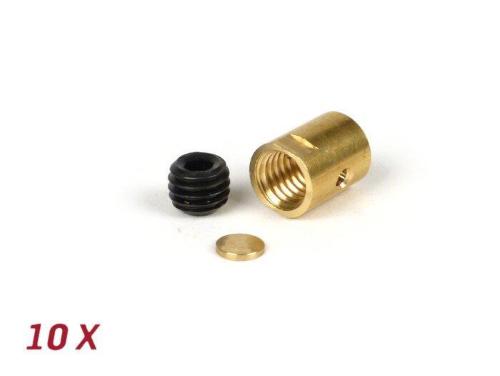 Kit BGM ORIGINAL BGM6498X con 10 morsetti corti 10x13 mm per cavi cambio e frizione Lambretta LI, LIS, SX, TV serie 2-3, DL e GP.
