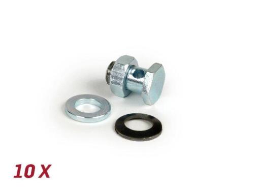 Viti morsetto per cavo freno posteriore BGM ORIGINAL BGM6482SX, confezione officina da 10 pezzi per Vespa V50, Primavera, ET3, PK, PX e Rally.