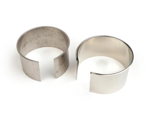 Kit boccole collettore marmitta BGM Pro BGM1022: due boccole in acciaio da 0,10 e 0,15 mm per compensare il gioco sullo scarico cilindro Vespa 200.