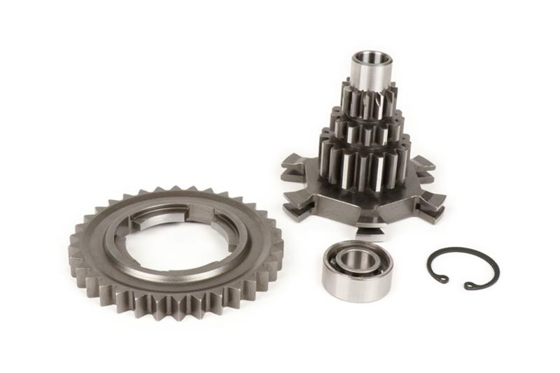 Multiple gear kit incl. 4th gear 34th gear -BENELLI type Drag Cluster- Vespa PX125, PX150, PX200, T5 125cc, Cosa, Rally - 12-13-15-15 teeth