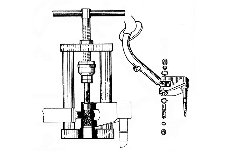 Fork swinging arm assembly / disassembly tool