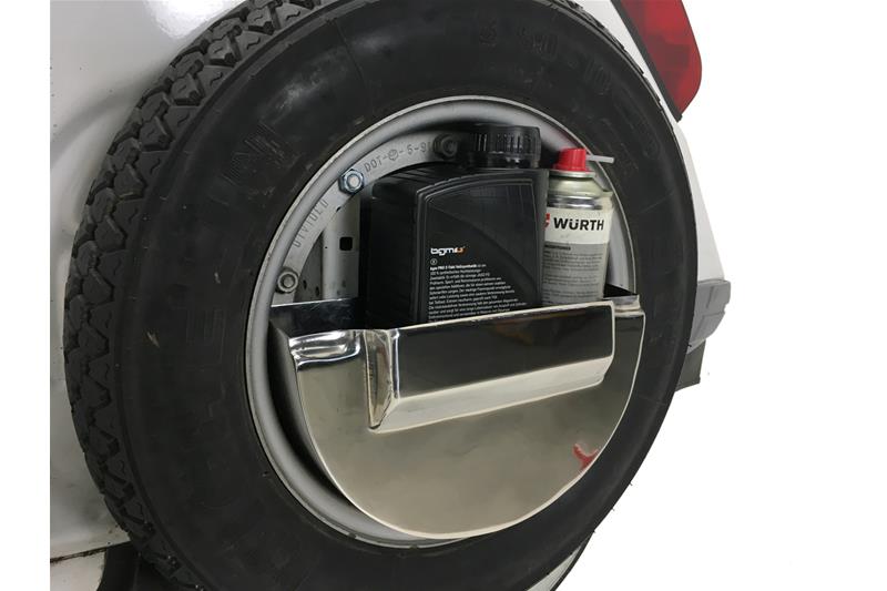 Caja para rueda de repuesto para Vespa PX80-200 / PE / Lusso / `98 / MY /` 11 / T5