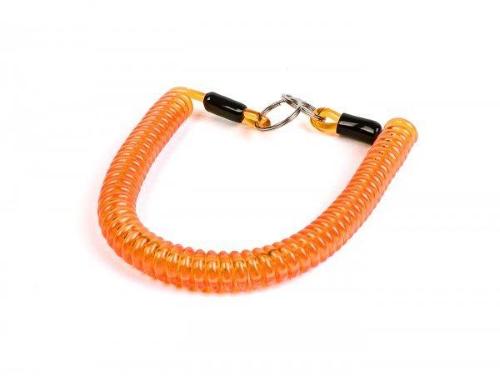Portachiavi MOTO NOSTRA 51807 in PVC arancione traslucido, 150 mm estensibile fino a 600 mm, con due anelli. Uso universale.