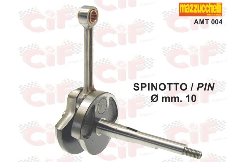 Albero motore Mazzuchelli anticipato con spinotto Ø10mm per Ciao - Bravo - SI