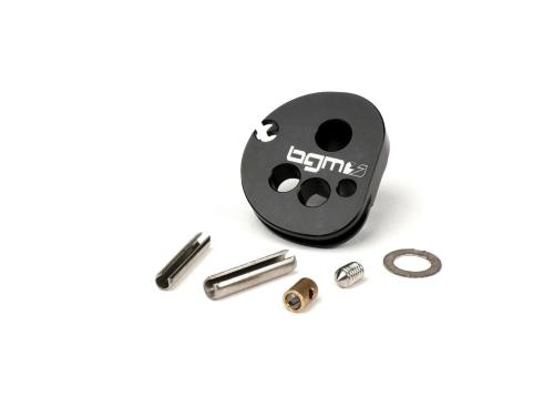 Puleggia comando cavo gas - BGM Pro made by JPP, QUICK ACTION, alluminio CNC- Lambretta LI, LIS, SX, TV (serie 2-3), DL, GP - nero anodizzato