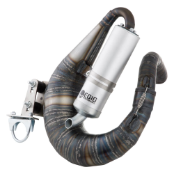 Racing Exhaust EGIG Performance for Vespa 90/R/SS /100/125/PV/ET3  steel, unpainted, aluminium silencer, left hand, stud outlet: 54-60mm,  TUNING RACE - for professionals