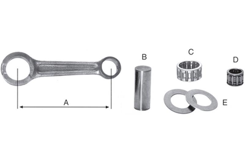 Conrod Mazzucchelli 110 mm, Ø 16 m Kolben für Vespa 160 GS 2 ° VSBM 0036098->, 180 SS