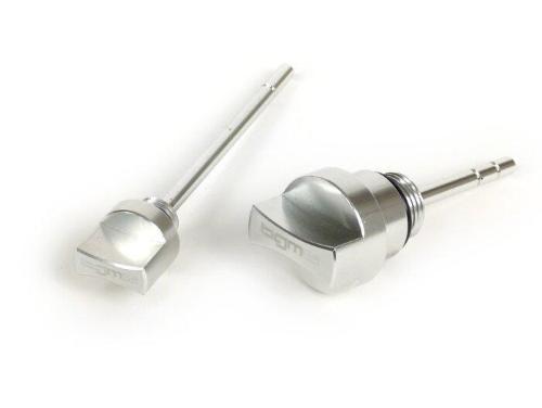 Set BGM PRO BGM581SKT argento con aste olio motore e trasmissione in alluminio CNC per Vespa/Piaggio Leader e Quasar 125-300.