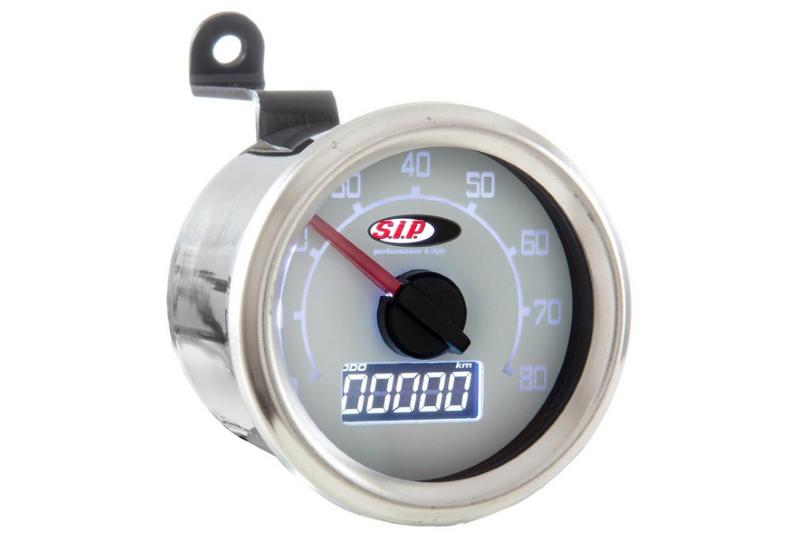 Odometer and digital tachometer 2.0 with white background for Vespa 50
