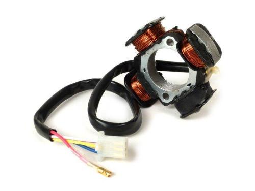 Statore OEM-Quality 3332615 a 4 poli, diametro 79,3 mm e 4 cavi per Morini 50 tipo AH e accensioni IDM compatibili.