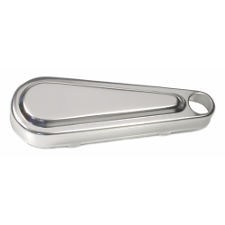 Copertura in acciaio inox lucidato per il braccio sospensione di Vespa VNB6, GT, GTR, Super, TS, Sprint, Sprint Veloce e Rally.