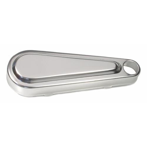 Copertura in acciaio inox lucidato per il braccio sospensione di Vespa VNB6, GT, GTR, Super, TS, Sprint, Sprint Veloce e Rally.