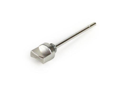 Tappo con asta livello olio -BGM PRO, olio trasmissione- Piaggio Leader/Quasar/HPE - Vespa ET4, LX, LXV, S, GT, GTS, GTV, GTL 125-300cc - argento anodizzato