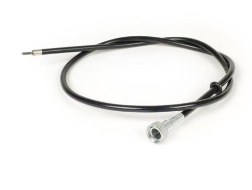 Trasmissione contachilometri BGM Original BGM6412SC, nera e con attacco a ghiera, per Vespa P/PX/PE prima serie fino al 1984.
